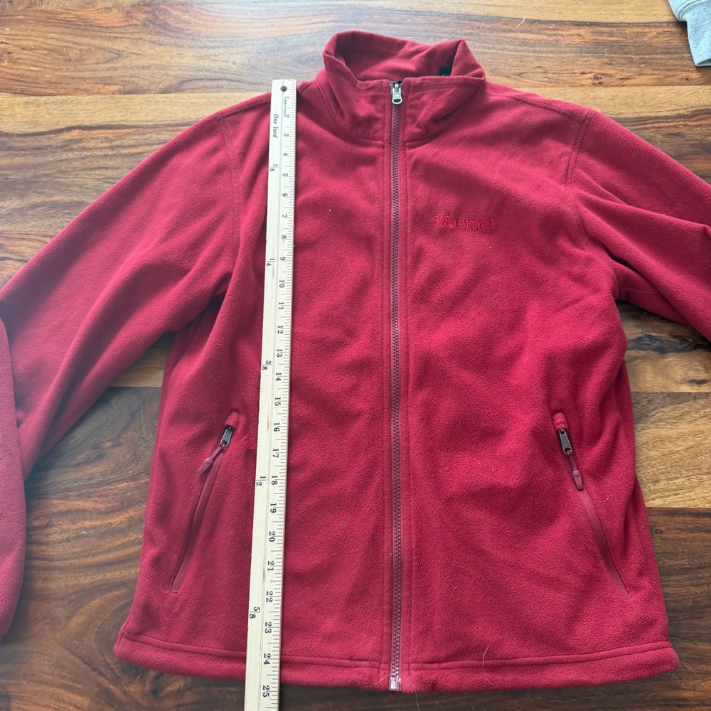Marmot Womens Full Zip Fleece Jacket Red Mock Neck Small S/P Outdoor Hiking - Picture 9 of 10